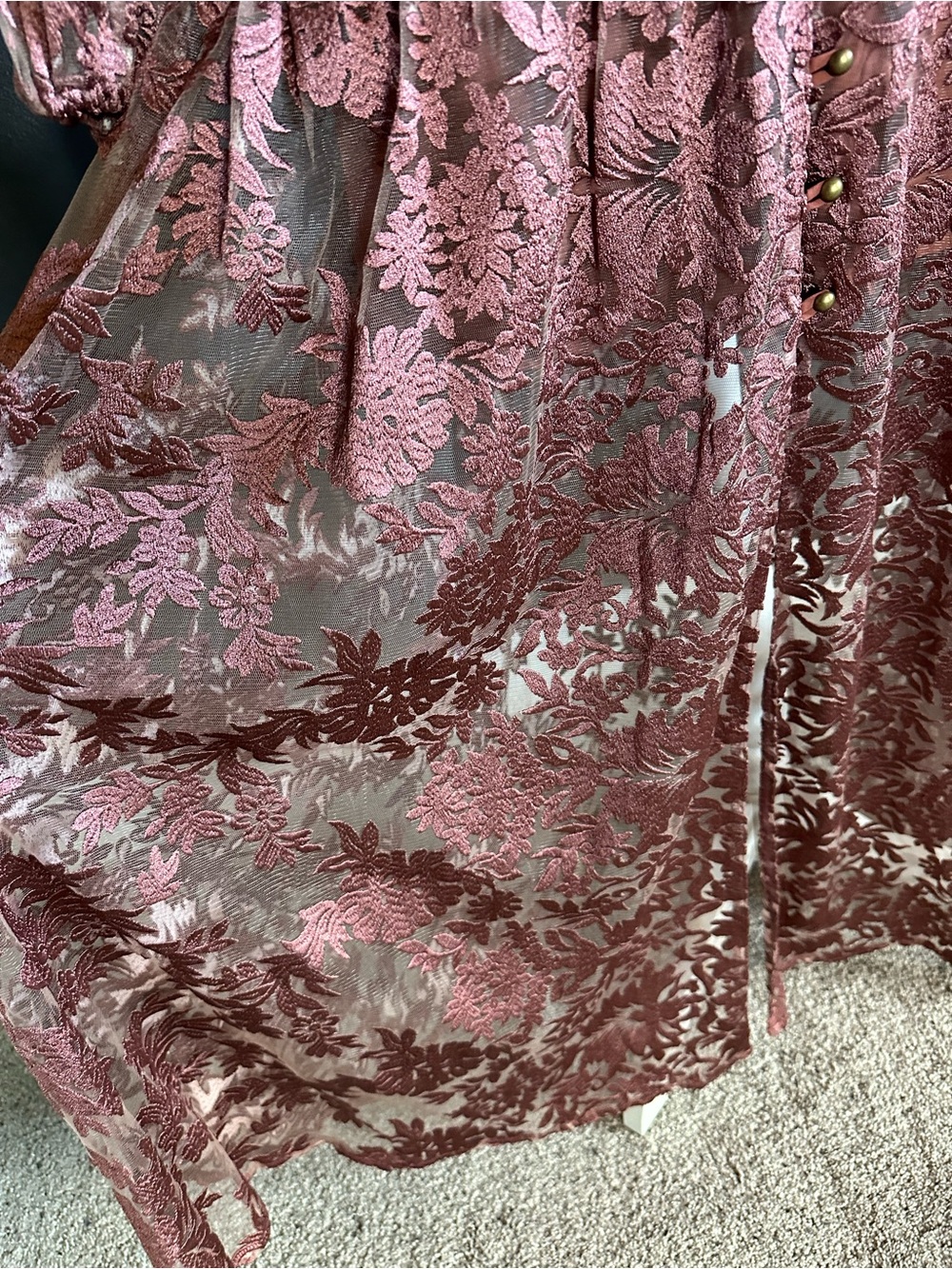 JOYFOLIE Bellana Dress in Rosette | Romantic Embroidered Mesh Maxi Dress | NWT - Picture 9 of 16